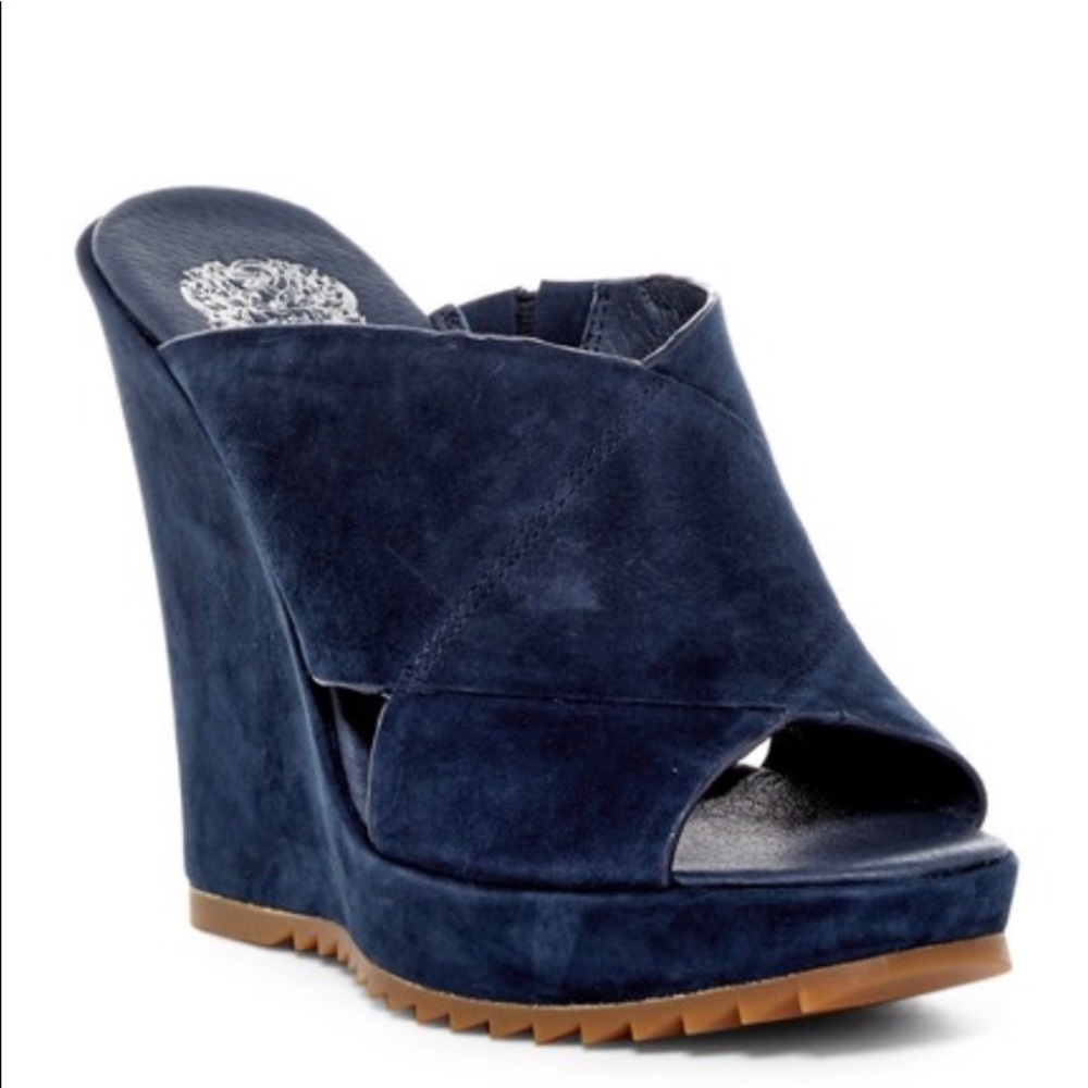 Vince Camuto. Navy wedges